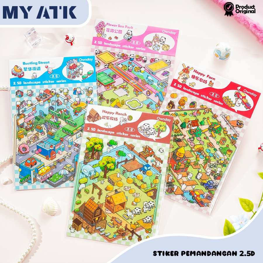 

2.5D Dekorasi Ruangan Landscape Sticker Lucu Satisfying DIY/ Mainan Anak Viral