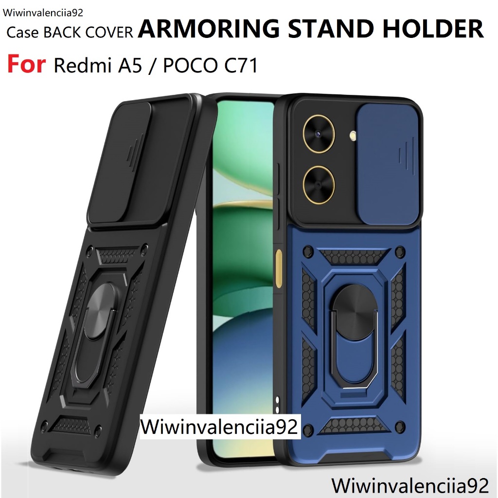 ARMORING + RING Back Cover for Poco C71 /Redmi A5 A3 Poco F7 M7PRO C75 F7 | D10 Tough Armor | 360 Pr