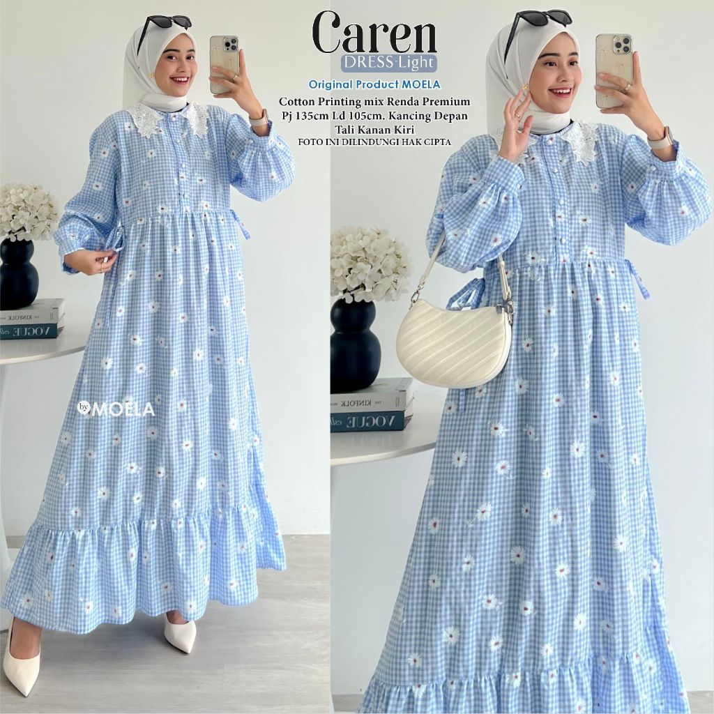 CAREN Dress by MOELA | Gamis Bunga | | Gamis Katun | | Dress Wanita | | Midi Wanita | | Midi Kekinia
