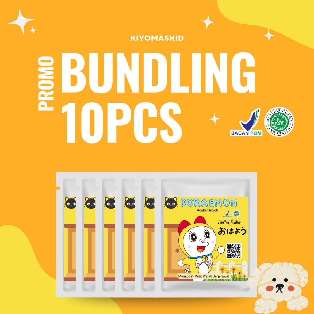 (10pcs) Masker Organik BPOM Doraemon Series/Masker Wajah Anak