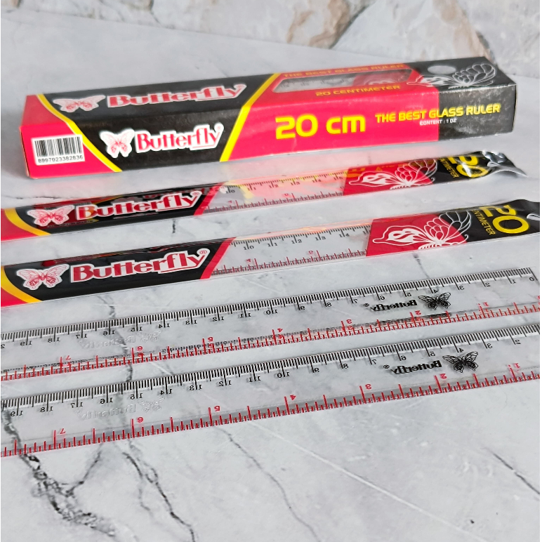 

SATU LUSIN ( 12 BIJI ) Penggaris Butterfly 20 Cm