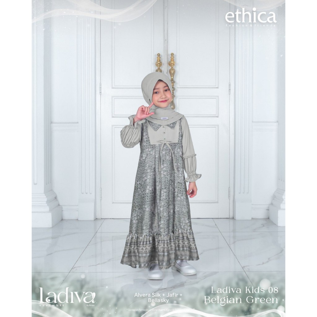 LADIVA KIDS 08 BELGIAN GREEN / LADIVA / ETHICA / GAMIS ANAK ETHICA / BUSANA ANAK