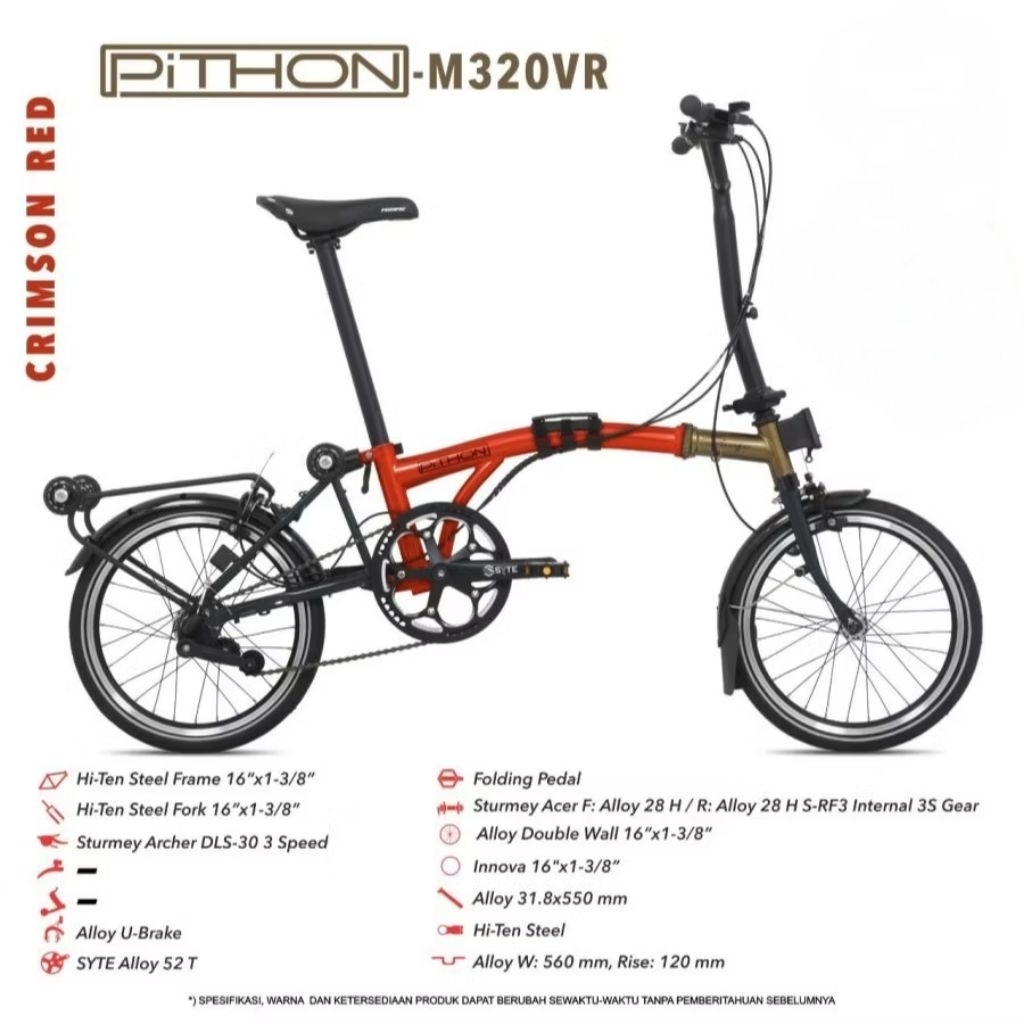 Sepeda lipat Pacific Pithon NEW inbox