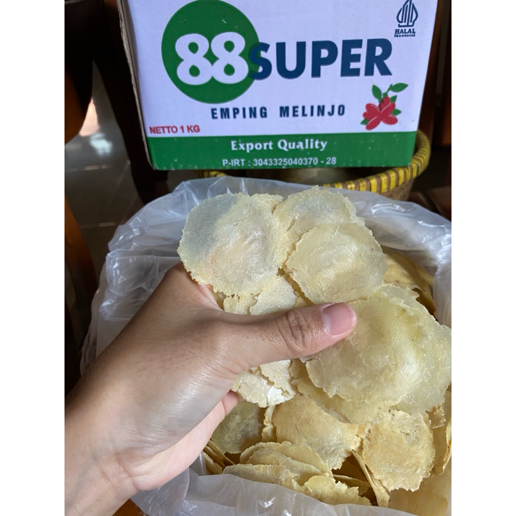 

Emping Mlinjo Mentah Kering Super Tipis Grade A 500 gr SP