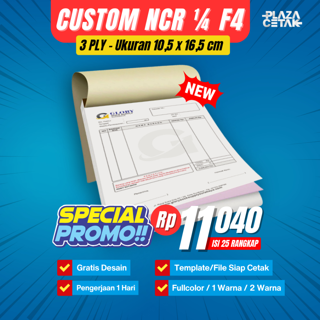 

CETAK NOTA 3 PLY NCR 1/4F4 MURAH DAN CEPAT