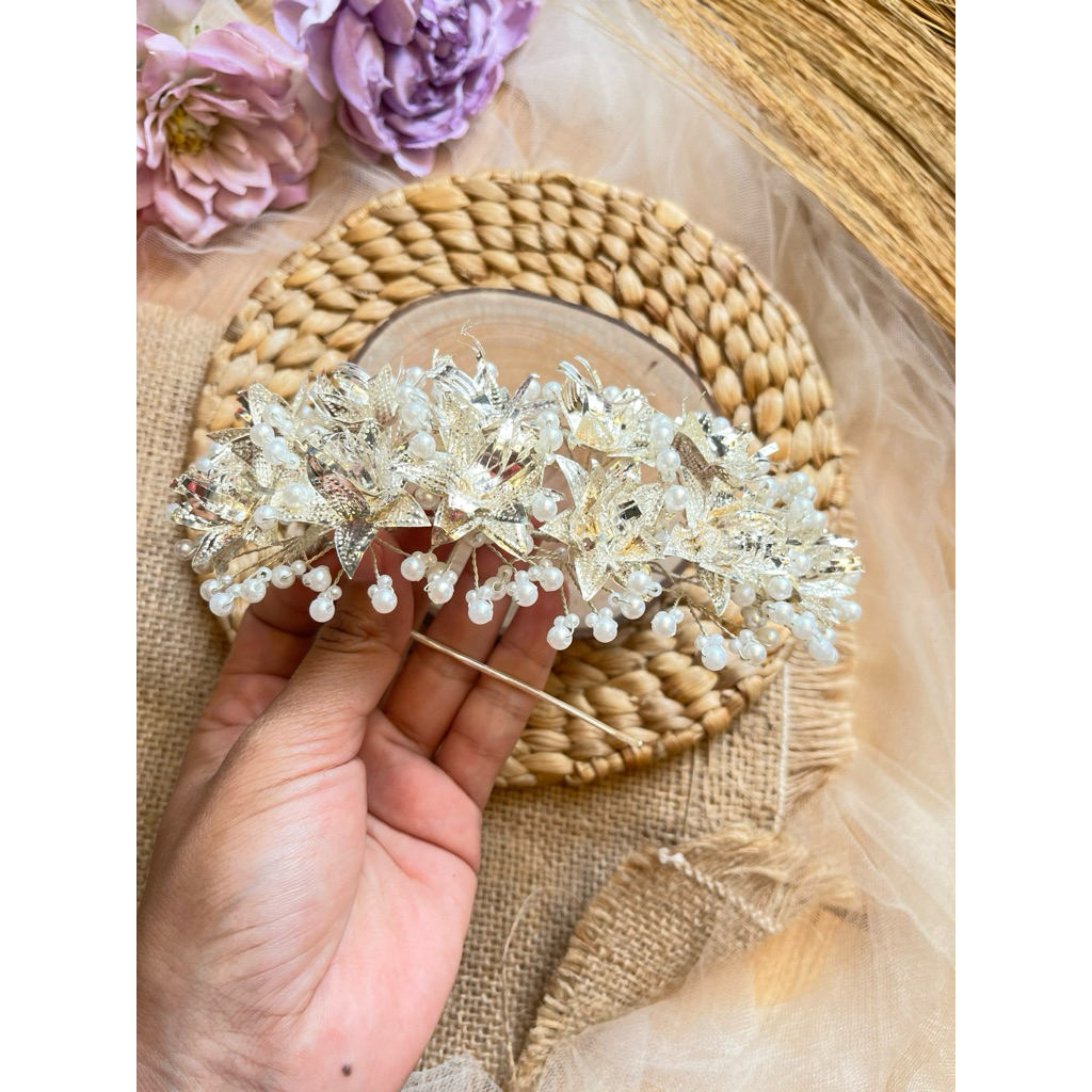 C.Beauty_Acc//Semanggi Rambut Sanggul-Semanggi Aksesoris Silver-Semanggi Sanggul Wanita