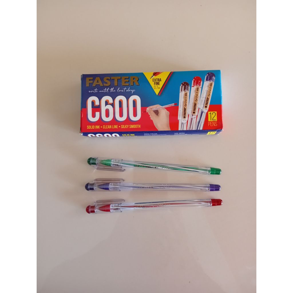 

Ballpoint/Pulpen Faster C600, Extra Fine 0,7mm, Tinta Hitam (3 pcs)