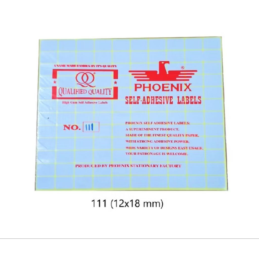 

STIKER LABEL HARGA/UNDANGAN MERK PHOENIX NO. 100/101/102/111/124/125