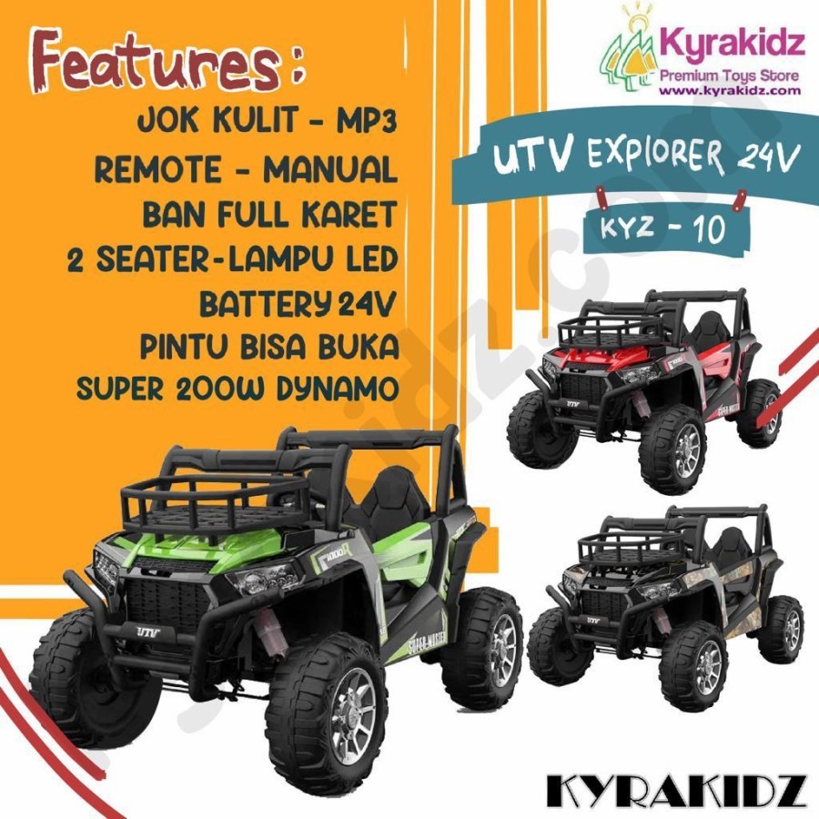 Jeep UTV Explorer KYZ-10 Mainan Mobil Aki Anak