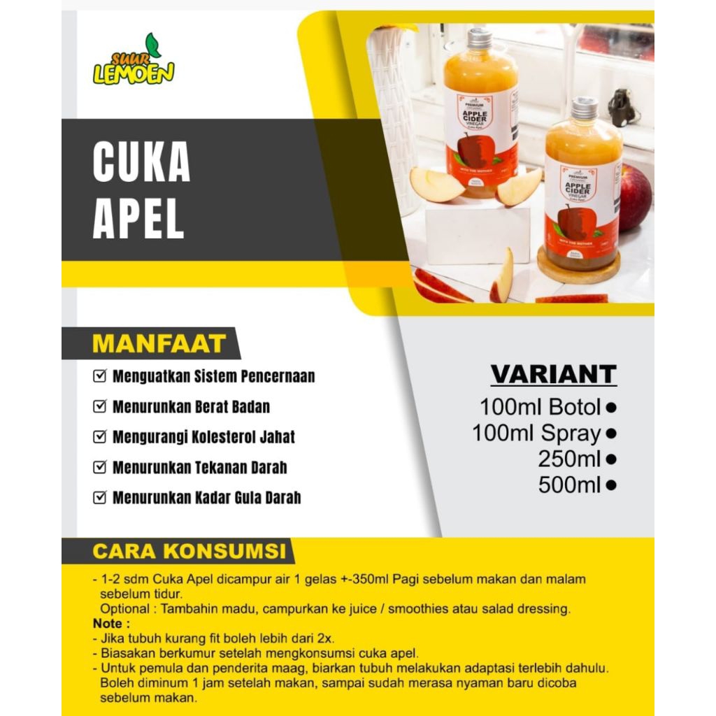 

CUKA APEL ORIGINAL 500ML - CIDER VINEGAR