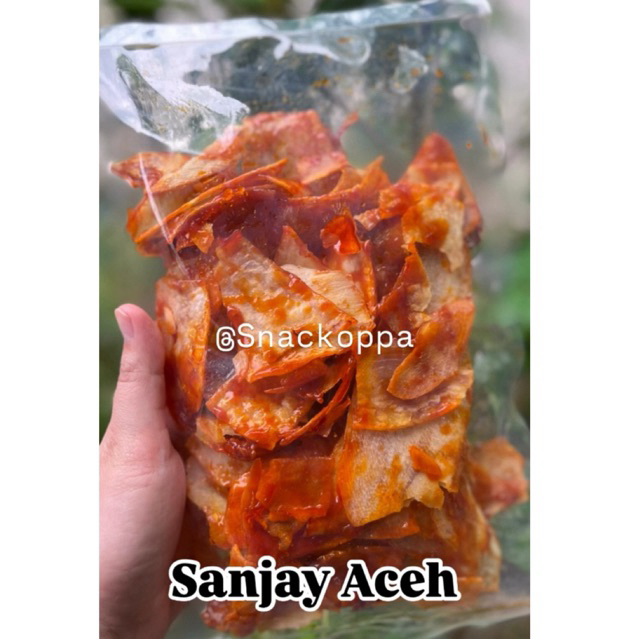 

Keripik Sanjay Aceh 250 gram | Snack Snackoppa Sanjai Sanjay Balado | Sanjai | Gak keras - Rapuh - Gak bikin sakit gigi