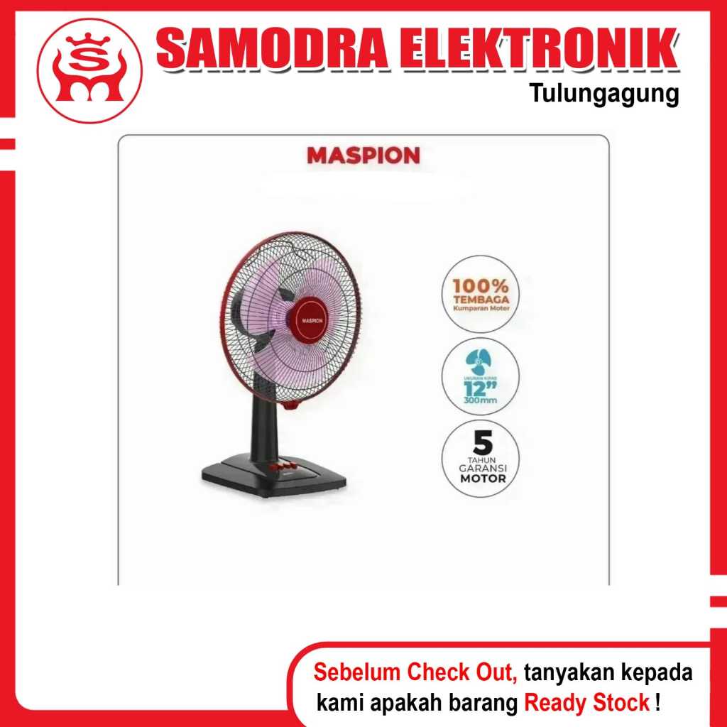 Kipas Angin MASPION EX-307 | Kipas Angin Meja Ukuran 12 Inch