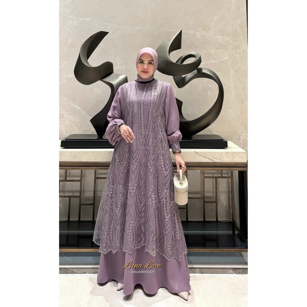 Amore rubby Luna lace - Gamis luna lace - Gamis amore by ruby luna lace - Gamis brukat