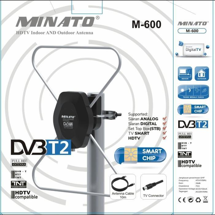 Antena Digital Minato HDTV M-600 Indoor Outdoor – Siaran Jernih Tanpa Kabel Parabola