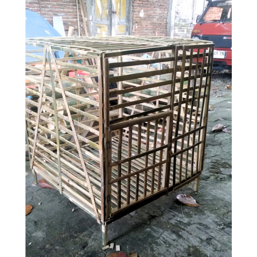 Kandang Ayam Jago Bangkok dari bambu bisa dilipat b0nu5 tempat pakan