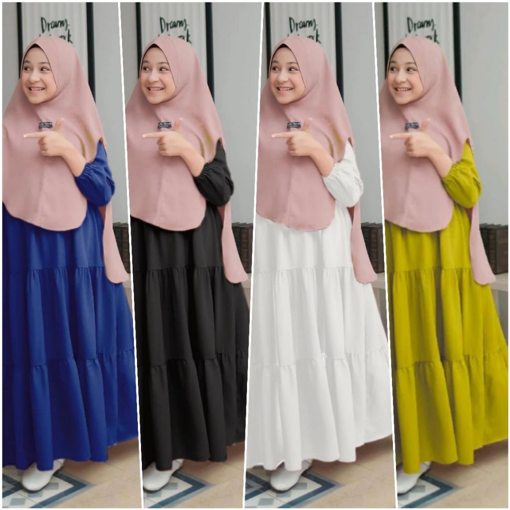 Gamis Anak Tanggung Perempuan Usia 7-13 Tahun Gamis Anak Syari Kids Muslim Terbaru Gamis Anak Cewek 