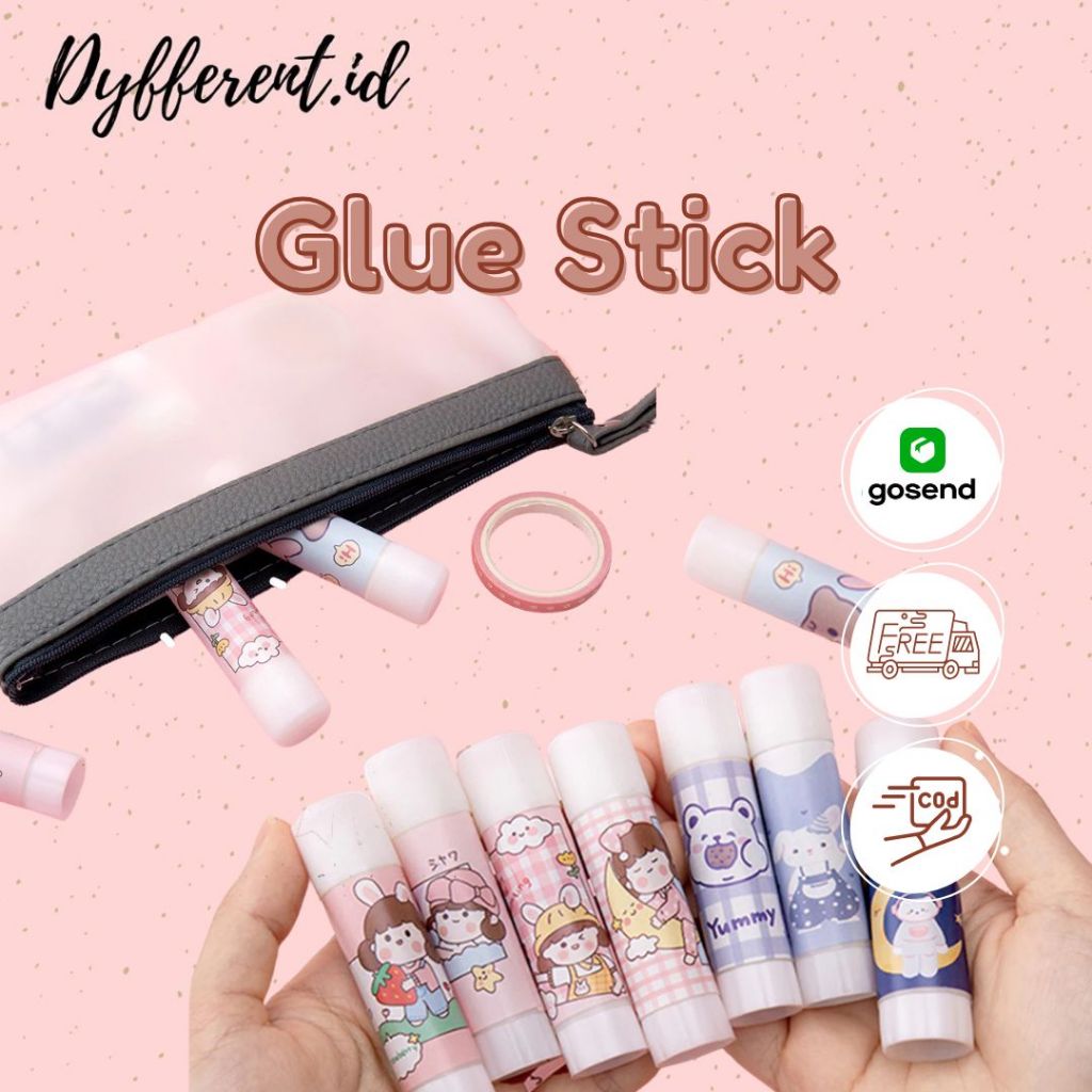 

Lem Perekat Kertas Glue Stick Lem Stik Batang Putar Sekolah Kantor Motif Korea Lucu