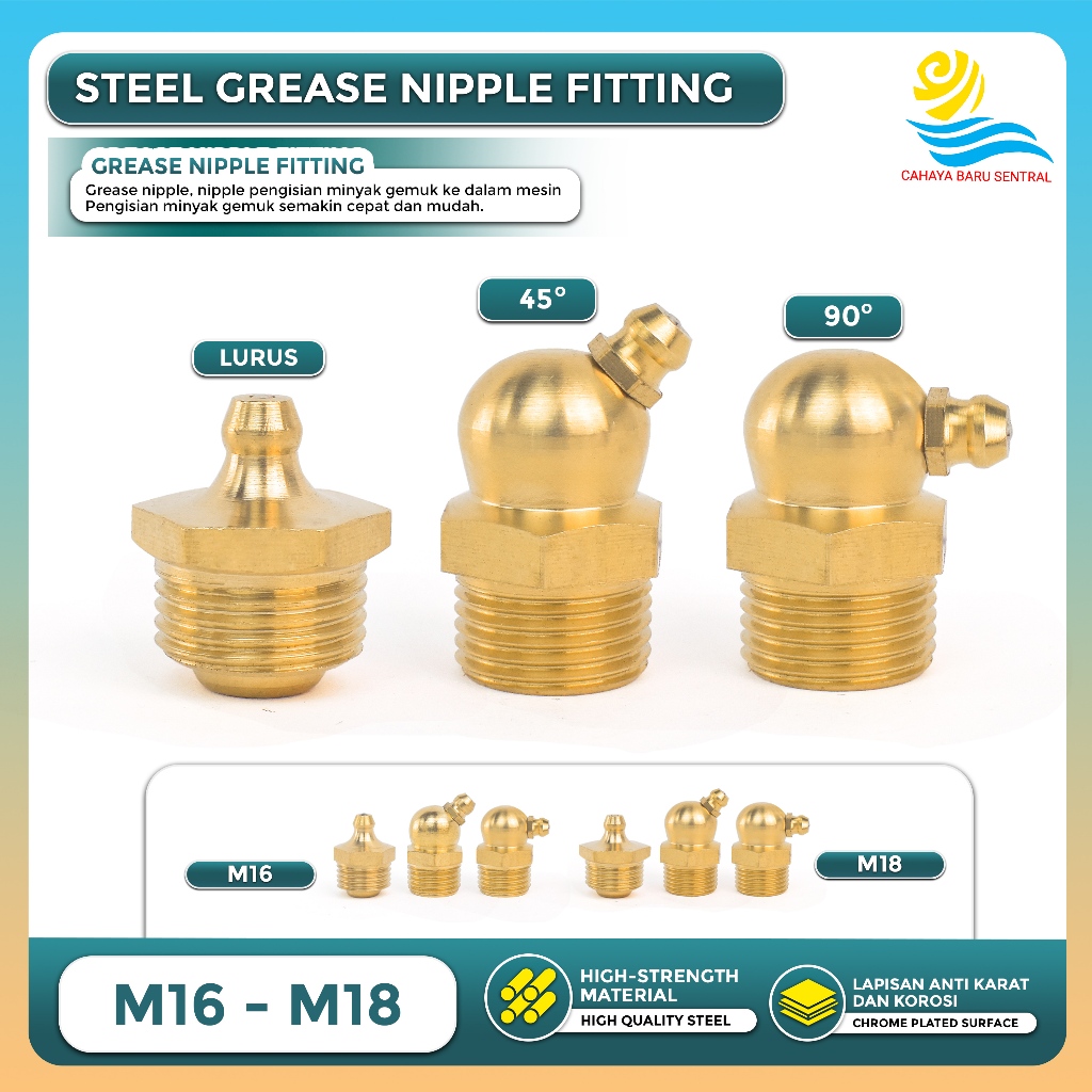 Joeley_Id Nipple Grease Kuningan 6Mm 8Mm 10Mm 12Mm Nepel Lurus/45/90