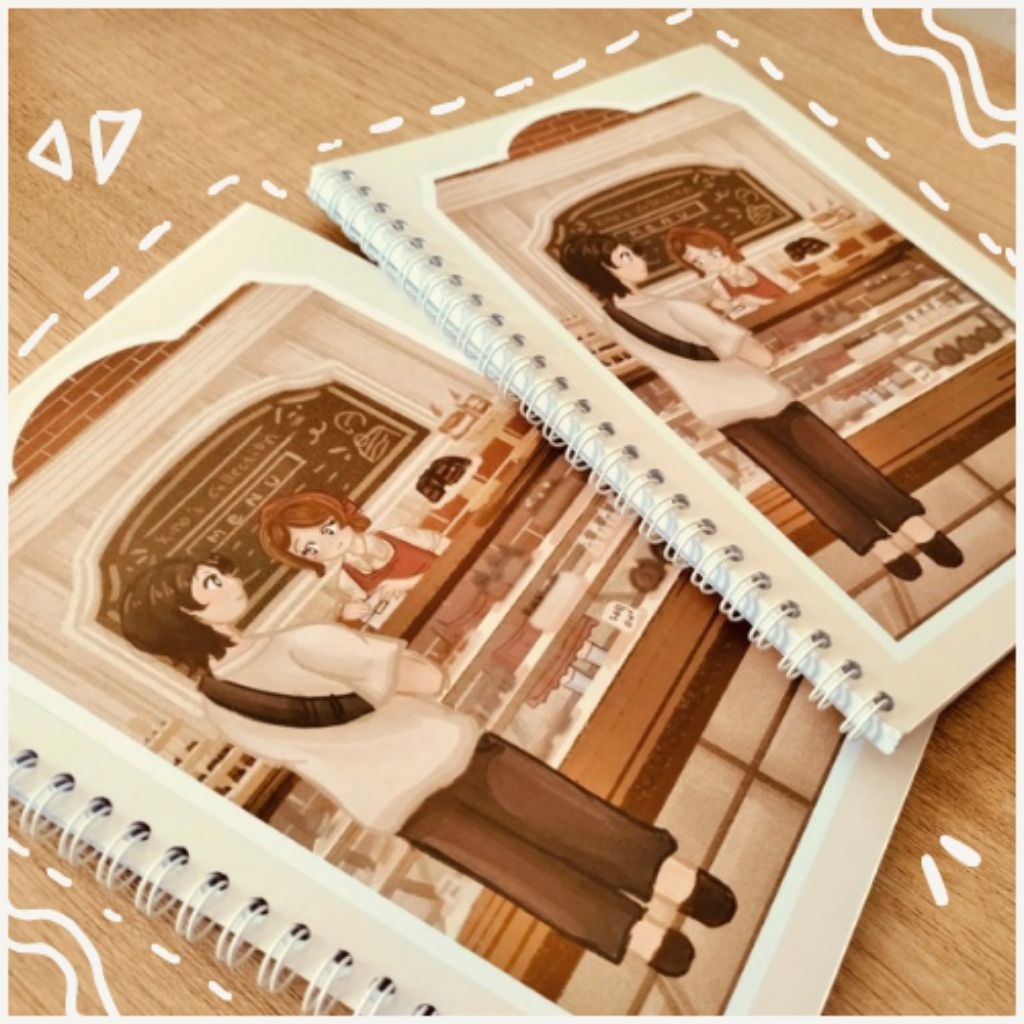 

[POST CFXX PRODUCT] Notebook A5 desain lucu. Notebook Ring soft cover, Kertas polos. Desain original.
