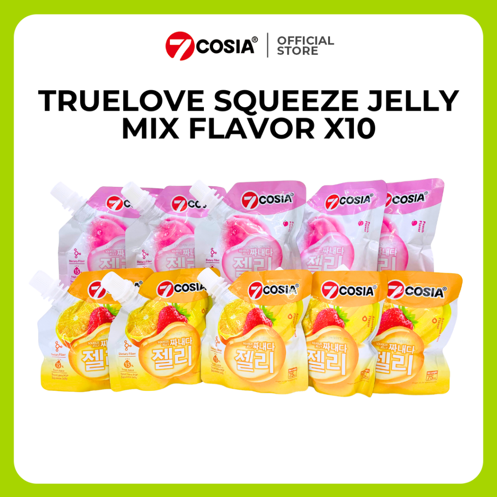 

7COSIA True Love POP Squeeze 75ml | Assorted Fruit & Peach Flavor | Jeli-jeli mix fruit