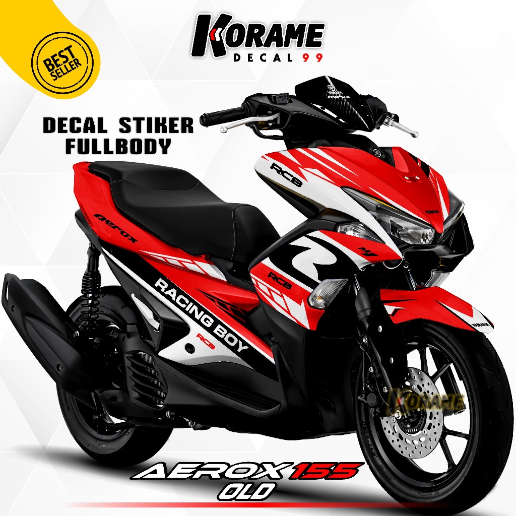Decal AEROX 155 OLD // Stiker Aerox 155 Old Series Racing Boy Warna Merah Putih