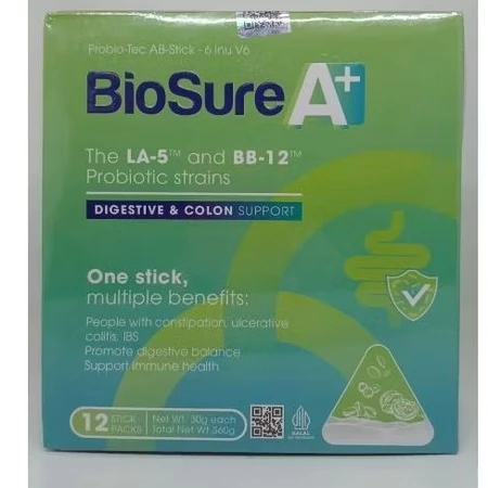 

BIOSURE A+ Milk Susu Probiotik BIOSURE Mengatasi Permasalahan Gangguan Pencernaan dan Usus Besar
