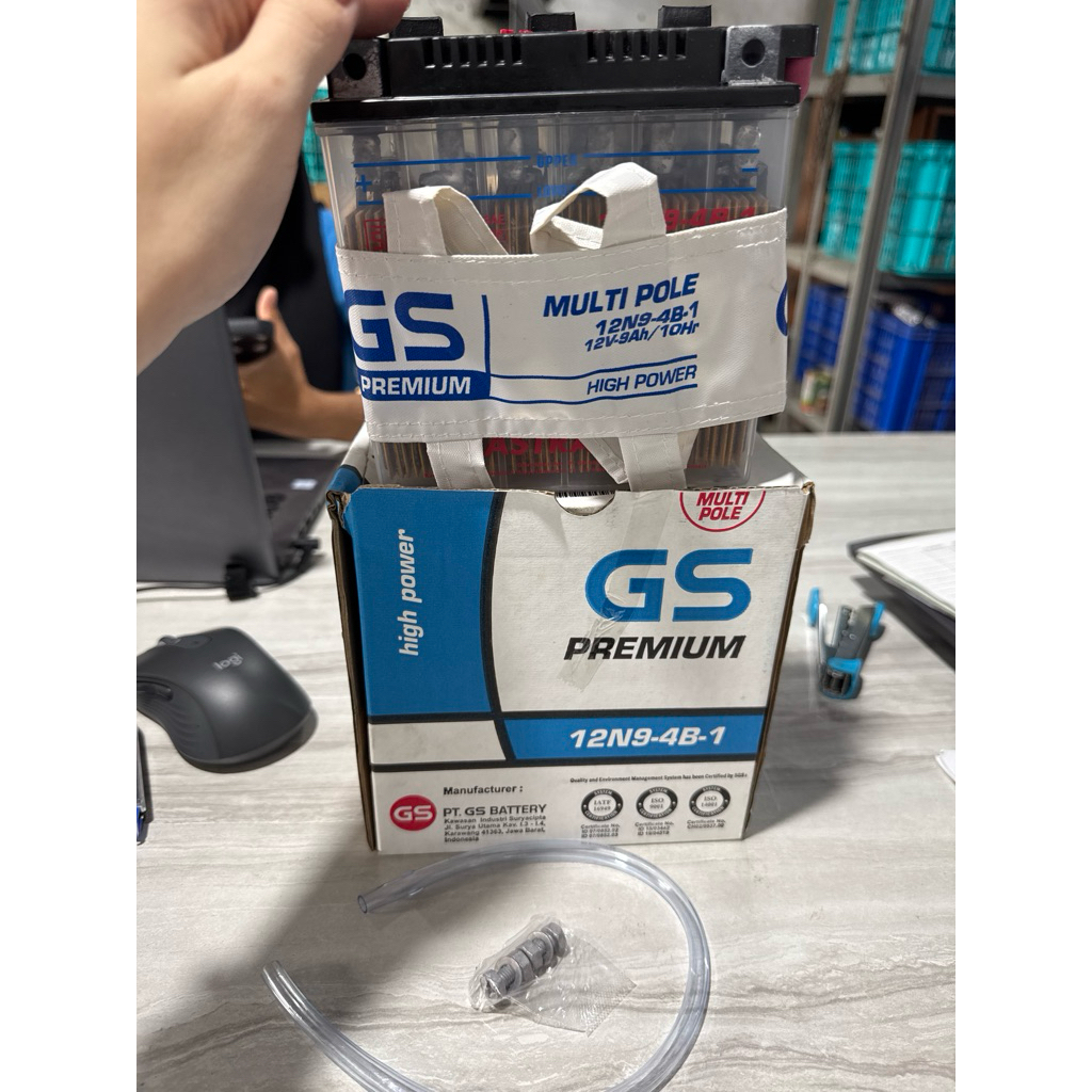 AKI BASAH BATERAI GS ASTRA THUNDER125 12N9-4B-1(SERI5)