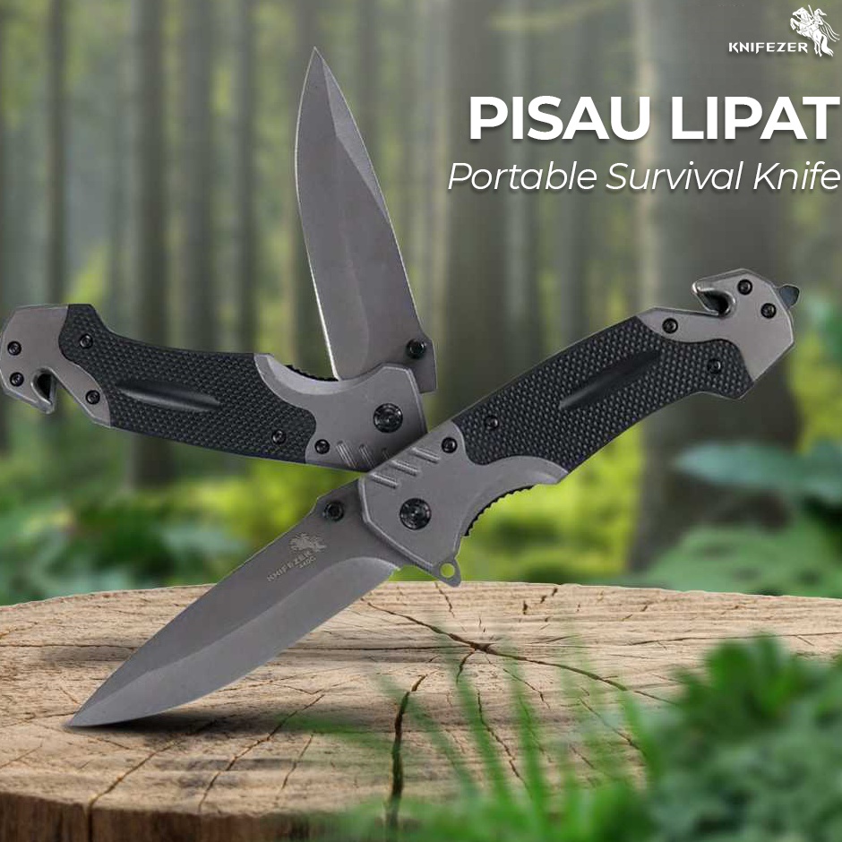 KODE B35P Alat Potong Outdoor Doom Blade Folding Knife Survival Tool 44C 58HRC Knifezer