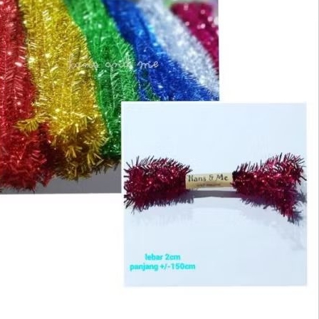 Slinger Natal Kecil Tinsel Rumbai Hiasan Parcel Garlan