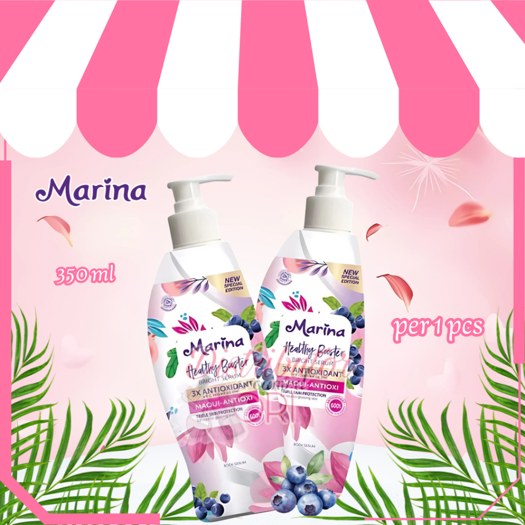 Marina Special Edition Healthy Booster Bright Whitening Body Serum Maqui-Antioxi 350ml Pump | BPOM |