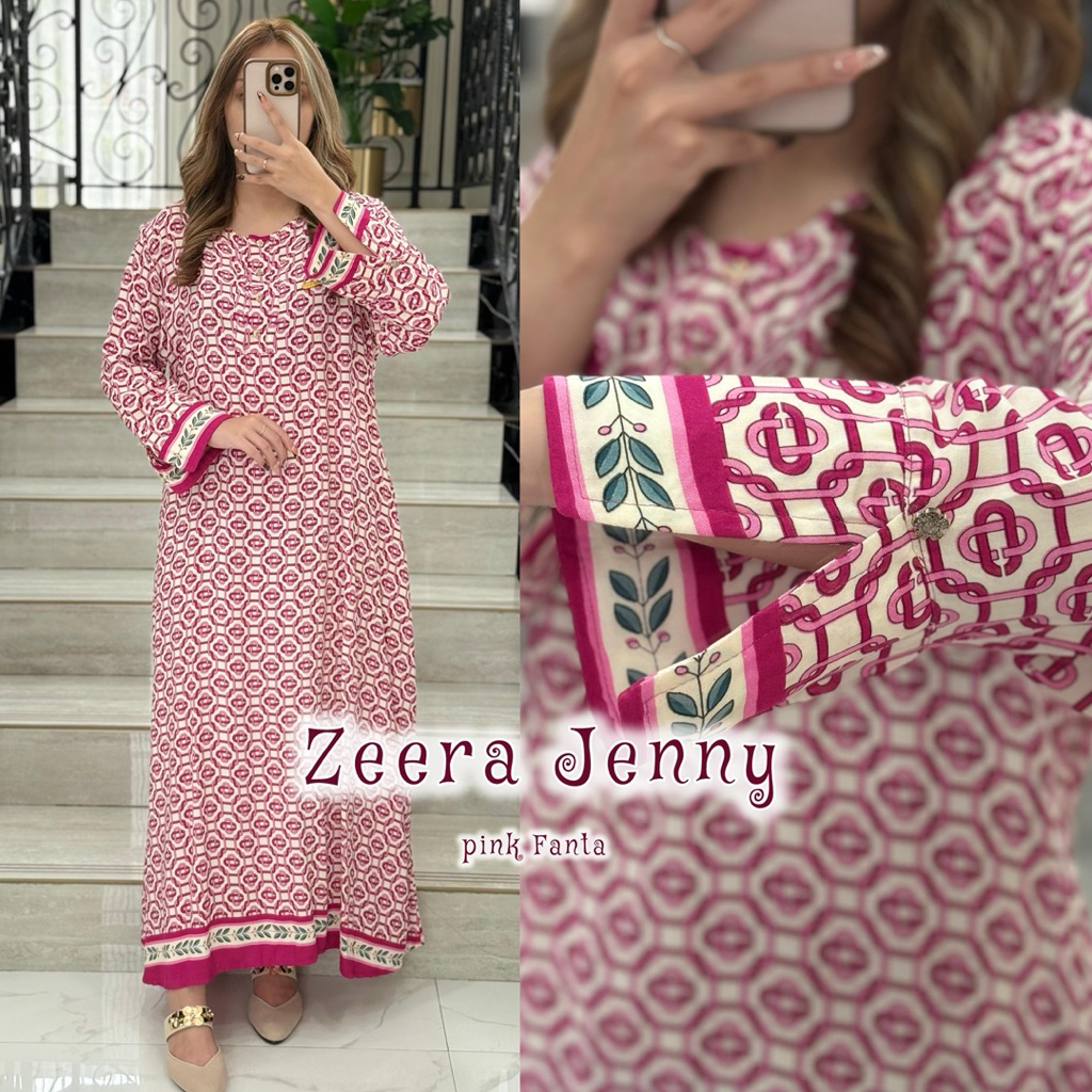 Daster Arab Zeera JENNY Midi Dress Rayon Original By Zeera