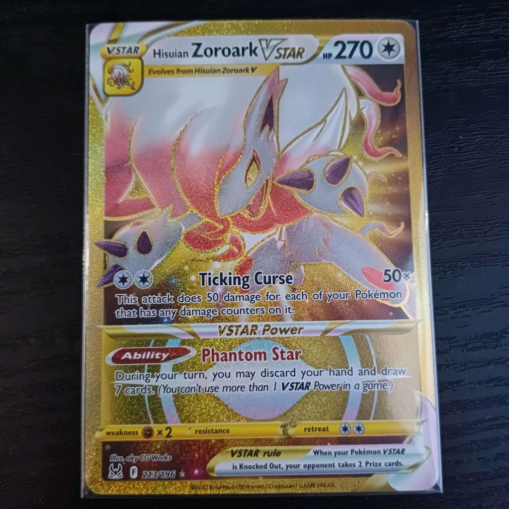 Pokemon TGC Inggris Hisuian Zoroark Vstar 213/196 Rare