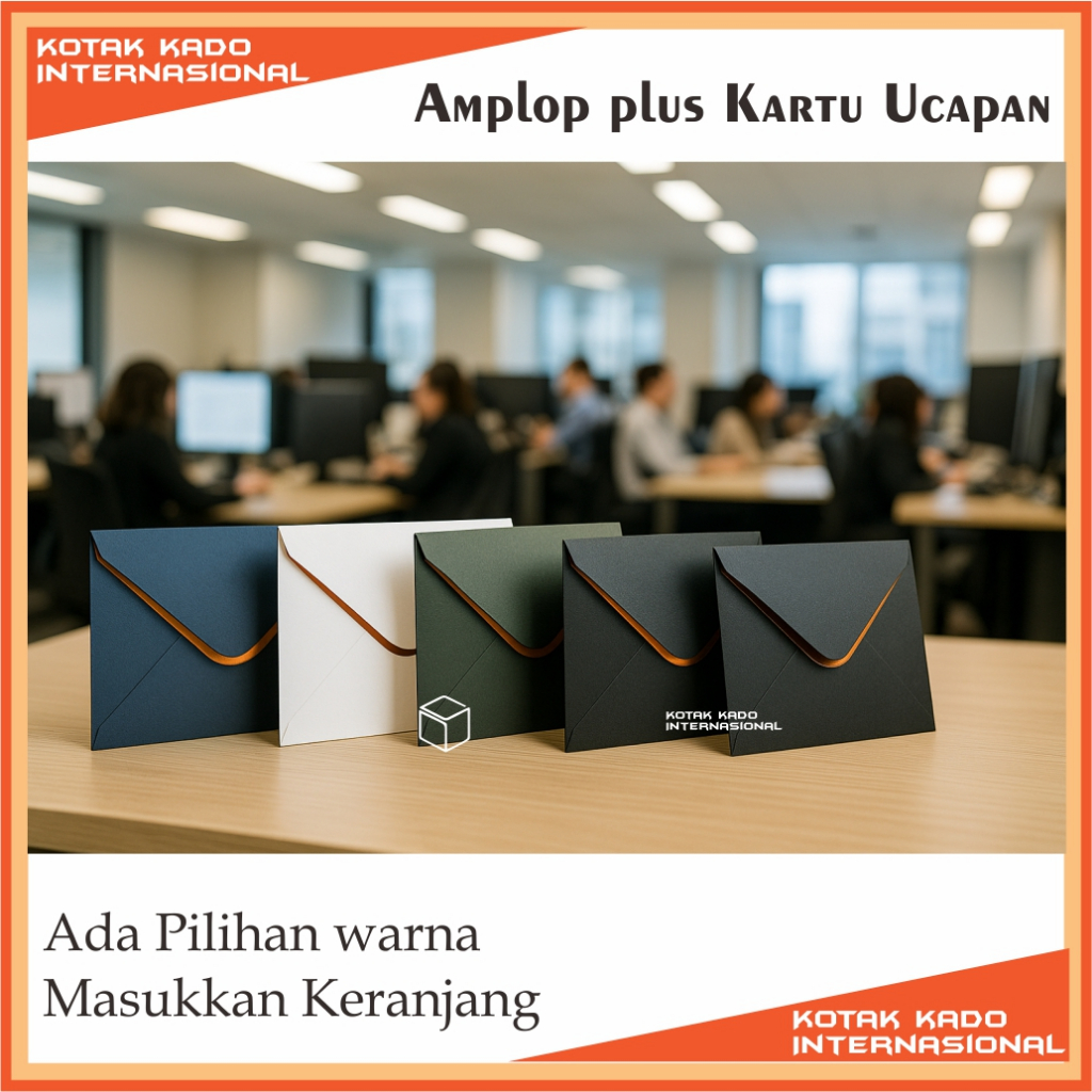 Amplop Kartu ucapan terima kasih POLOS Elegan isi Card putih polos Hitam Merah Hijau Putih dan Biru