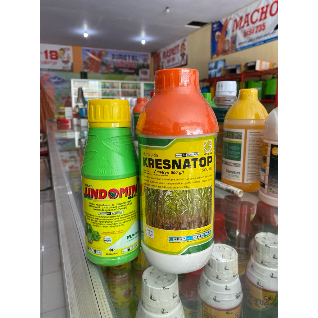 Kresnatop 1 ltr Herbisida Rumput Tanaman Tebu , Lindomin 865SL Herbisida Rumput Tanaman Tebu 500ML P