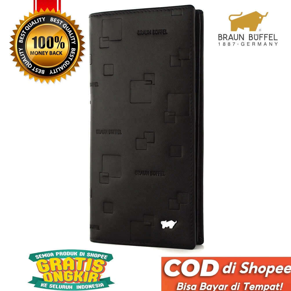 KODE W97G BRAUN BUFFEL Dompet Panjang Pria Bahan Kulit Sapi Asli Lipat Long Men Wallet Premium Impor