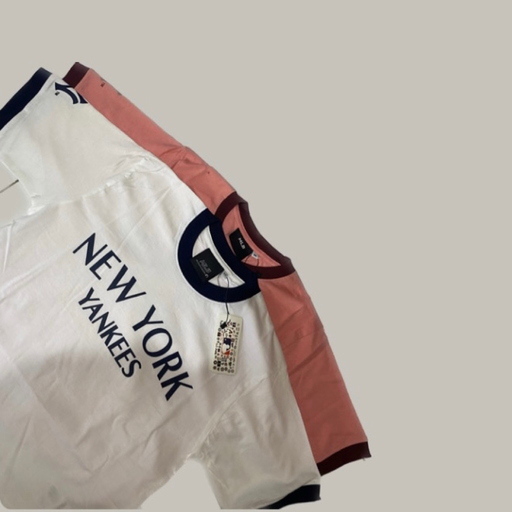 Tshirt Wanita MLB New York Yankees Crop Top Katun