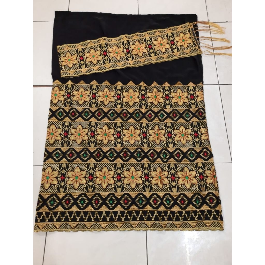 tapis bordir 3 tingkat motif melati