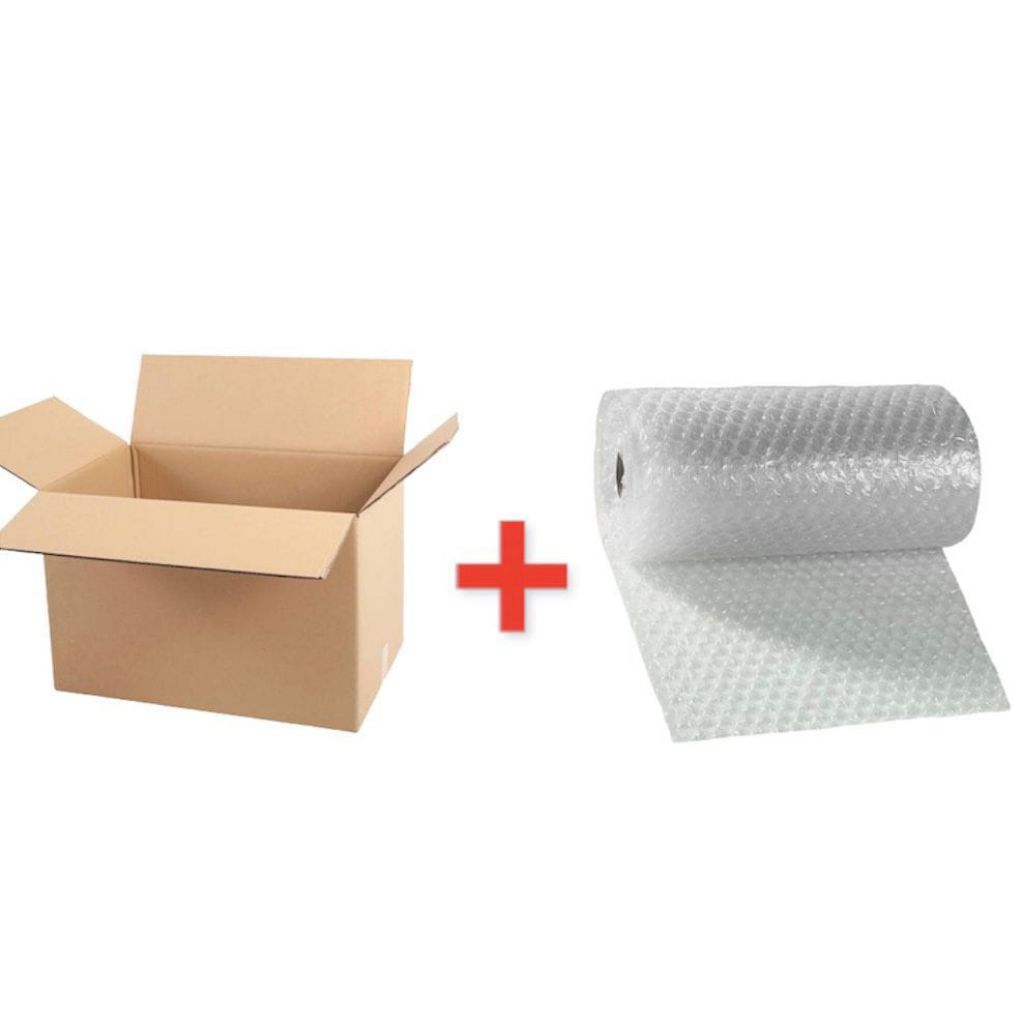

kardus + bubble wrap packing tambahan