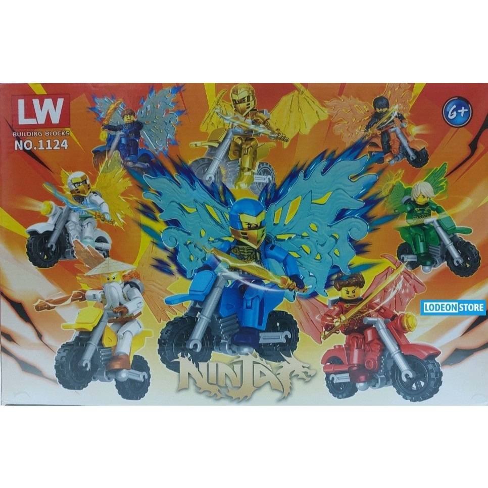 Brick Mini Figure Ninja Motor LW 1124 - Mainan Koleksi - Mainan Anak - Mainan Balok - Lodeon Store