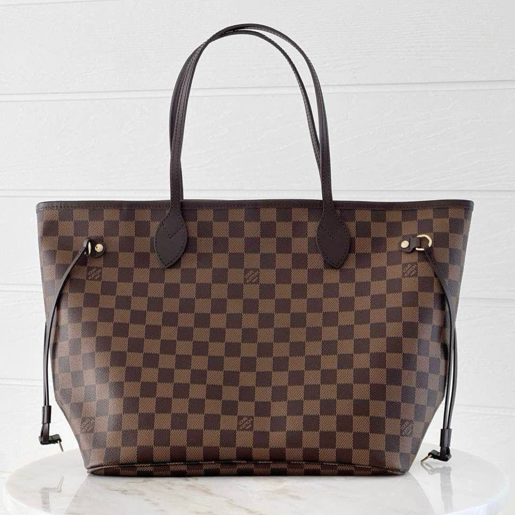 LOUIS VUITTON LV Neverfull Never Full MM Tote Bag in Monogram & Damier Ebene