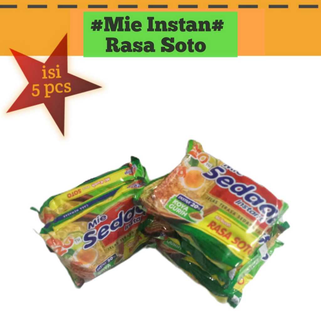 

Sedaap Rasa Soto Isi 5 Pcs netto 75grX5 Mie Instan Sedap Rasa Soto
