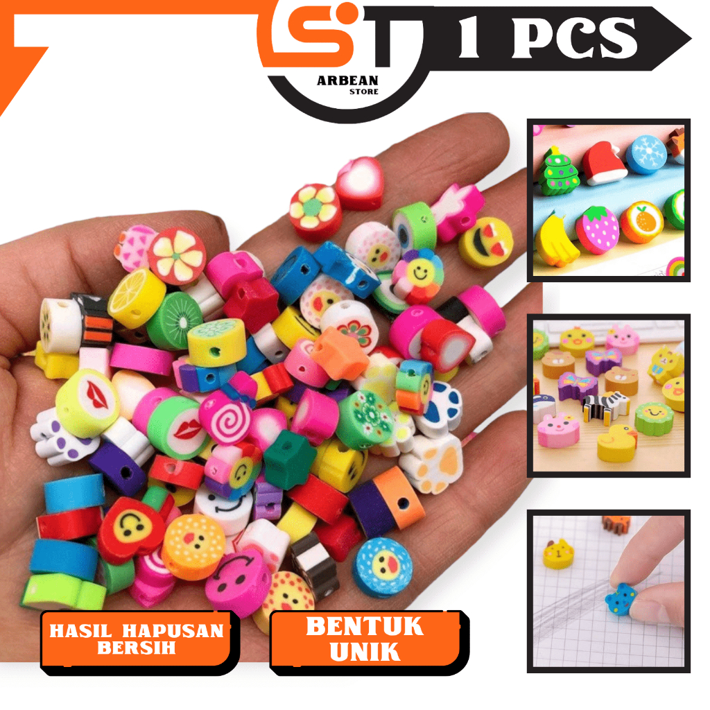 

1PCS Penghapus Mini Karakter Bentuk Lucu Eraser Hapus Pensil Kecil Motif Kartun Buah Peralatan Sekolah Anak A239