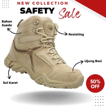 KODE H22P Delta 5AA Sepatu Boots Safety Tactical Satpol PP Polisi TNI PDL PDH Hiking Gunung Pria Ori