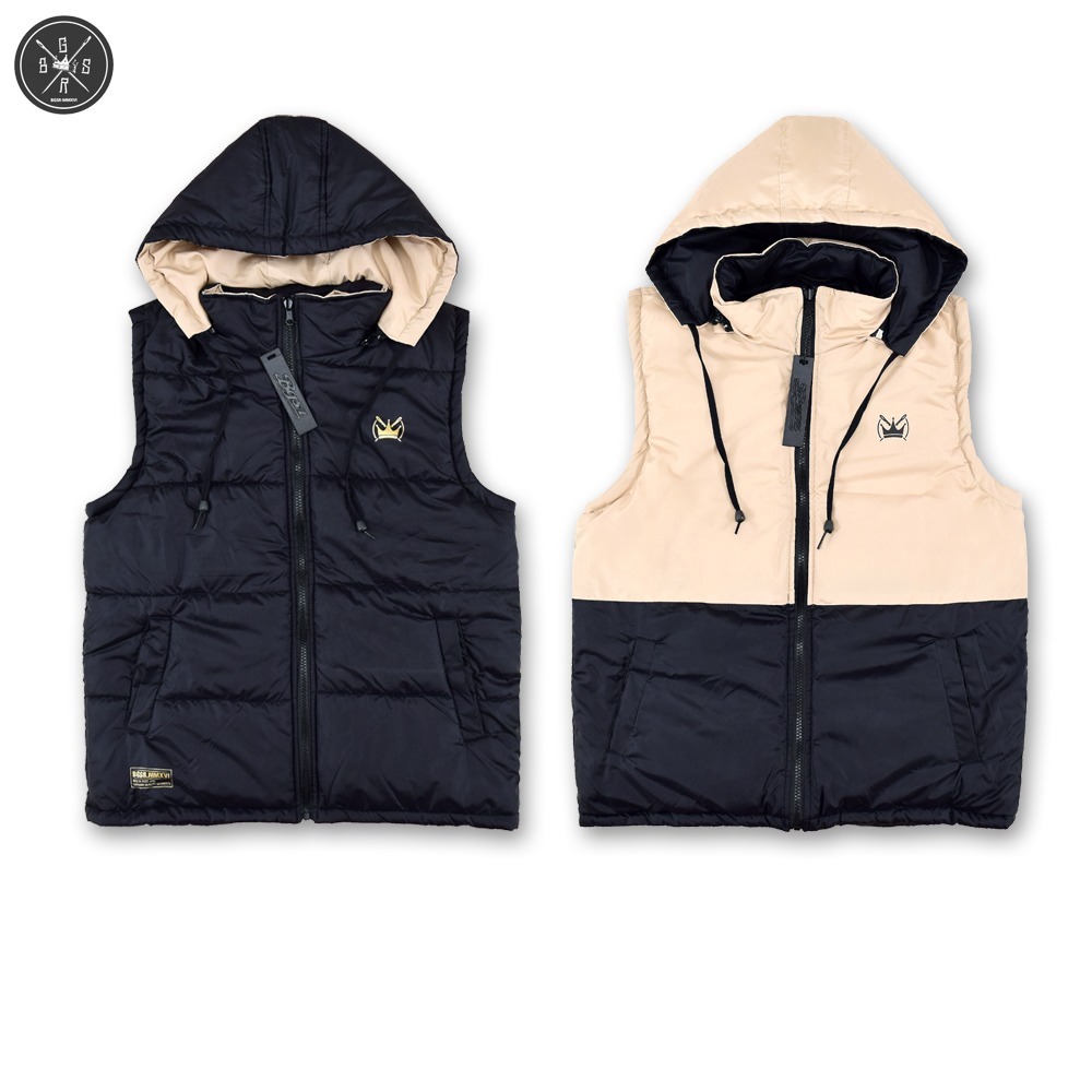 BEST SELLER Rompi Pria Bolak Balik Original Windbreaker Vest Hoodie 3D distro Casual