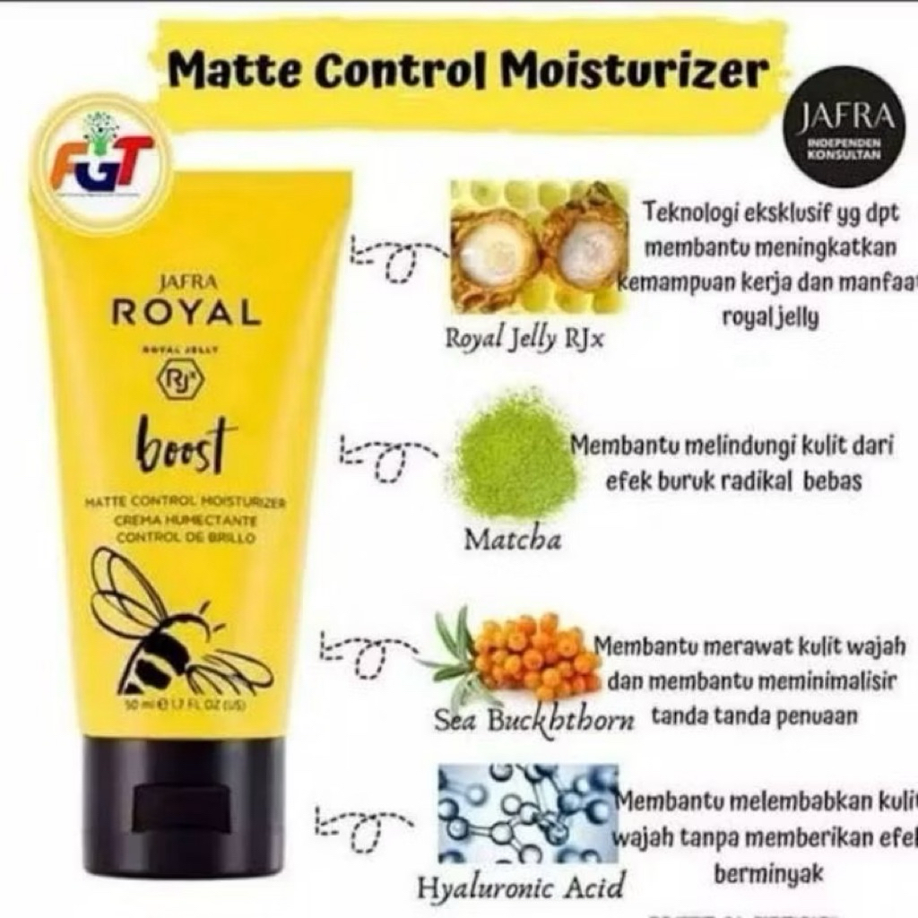 JafraRoyal Boost Yellow Matte Control Moisturizer Cover Me Sunscreen SPF30