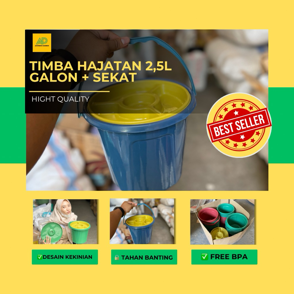 (80 PCS) Ember 2,5L +  Sekat Isi 80 Pcs - Tempat Makanan & Lauk Plastik  / Timba Hajatan Viral / Tim