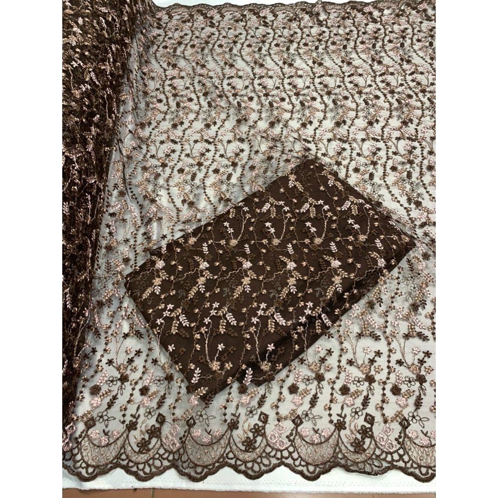 TERBARU  tile garden motif sakura/bahan brokat kebaya/moti