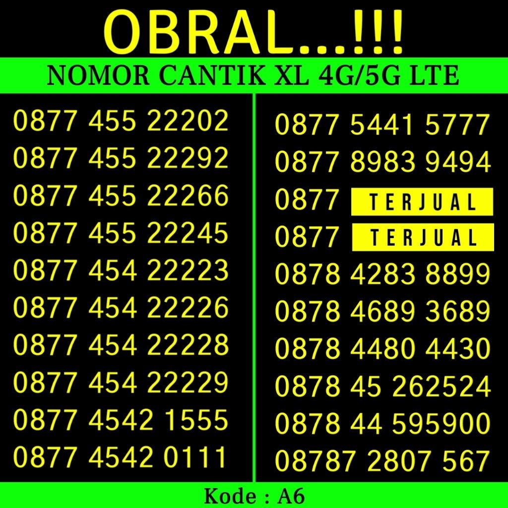 Kartu Perdana Nomor Cantik XL 4G Kuartet 8888 000 Couple