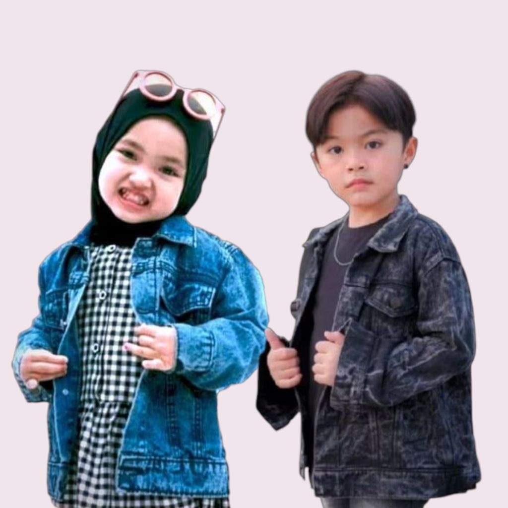 Jaket Jeans Anak cowok cewek umur 2 - 6 tahun