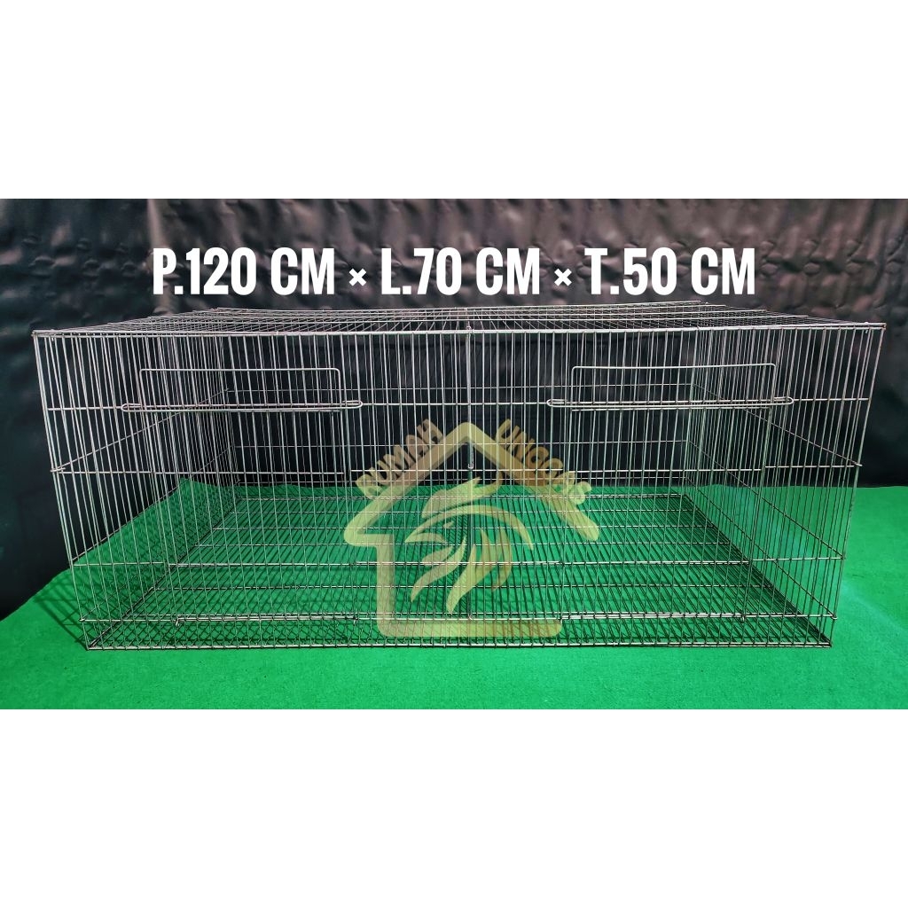 GALVANIS KANDANG KELINCI 2 HOLE P.120×L.70×T.50 PINTU 2 DOC PEMBESARAN AYAM